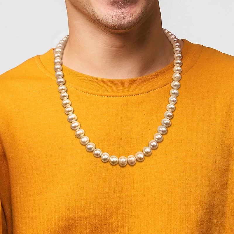 Mens Sterling Silver 20 Inch Strand Necklace