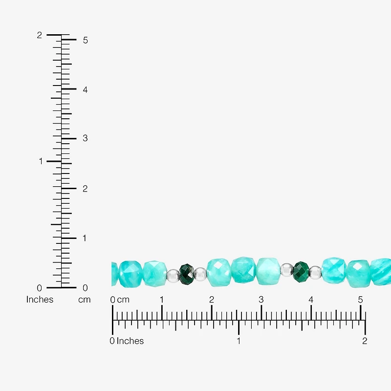 Silpada Womens Green Amazonite Sterling Silver 40 Inch Beaded Necklace