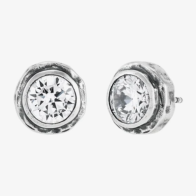 Silpada Cubic Zirconia Sterling Silver 12.1mm Round Stud Earrings
