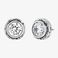 Silpada Cubic Zirconia Sterling Silver 12.1mm Round Stud Earrings