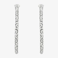 Silpada Womens Sterling Silver 42.3mm Round Hoop Earrings
