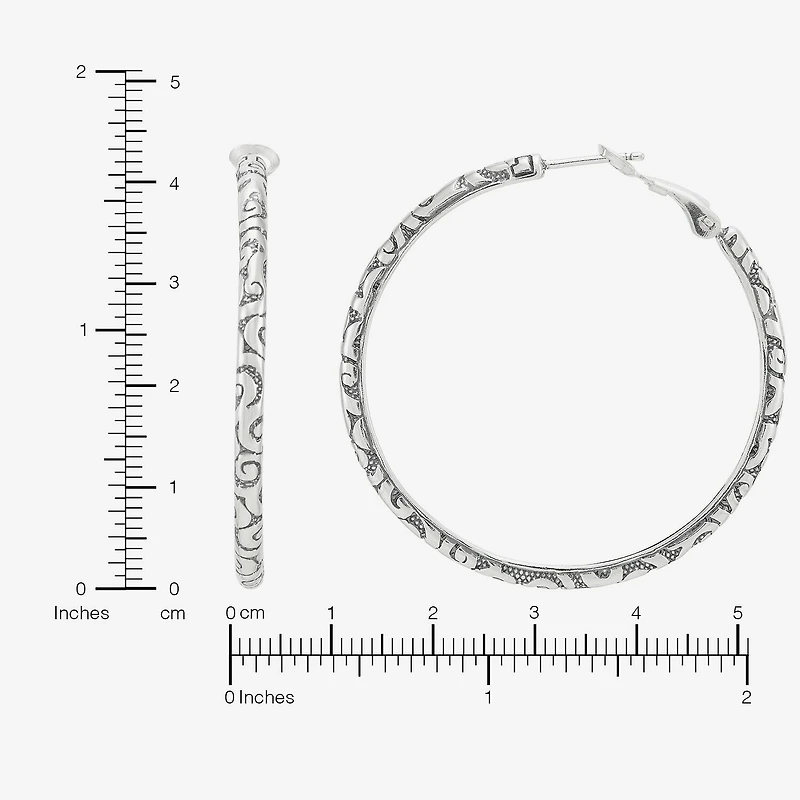 Silpada Womens Sterling Silver 42.3mm Round Hoop Earrings