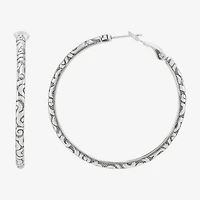 Silpada Womens Sterling Silver 42.3mm Round Hoop Earrings