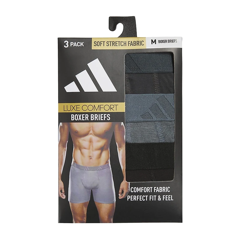 adidas Luxe Comfort Mens 3 Pack Boxer Briefs 5159307