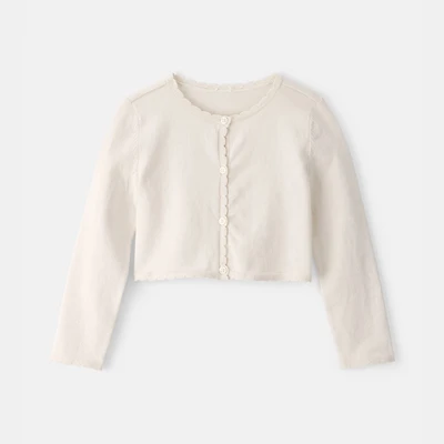 Carter's Toddler Girls Round Neck Long Sleeve Button Cardigan