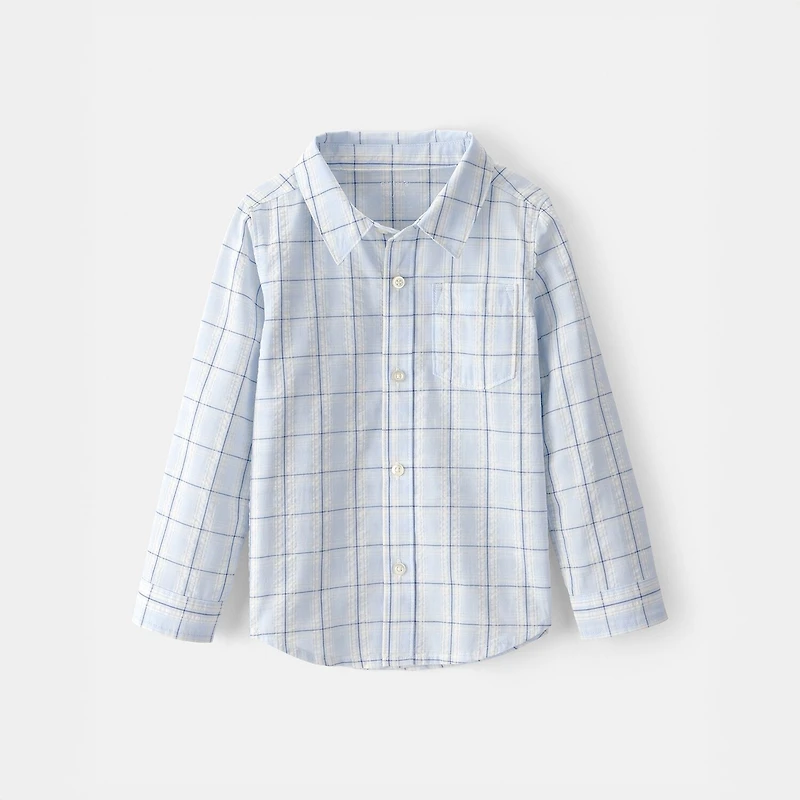 Carter's Toddler Boys Long Sleeve Cuffed Regular Fit Button-Down Shirt