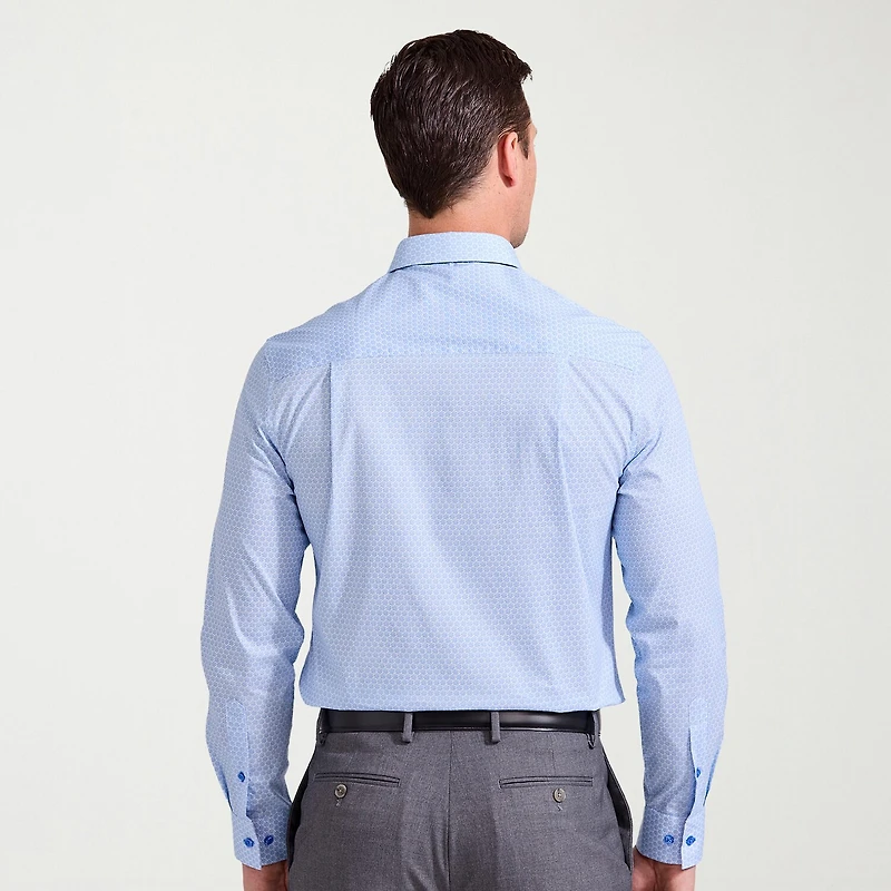 Nick Graham Mens Spread Collar Long Sleeve Stretch Fabric Shirt + Tie Set