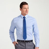Nick Graham Mens Spread Collar Long Sleeve Stretch Fabric Shirt + Tie Set