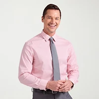 Nick Graham Mens Spread Collar Long Sleeve Stretch Fabric Shirt + Tie Set
