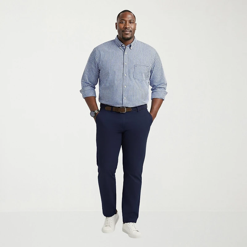 IZOD Performance Comfort Mens Long Sleeve Classic Fit Big and Tall Button-Down Shirt