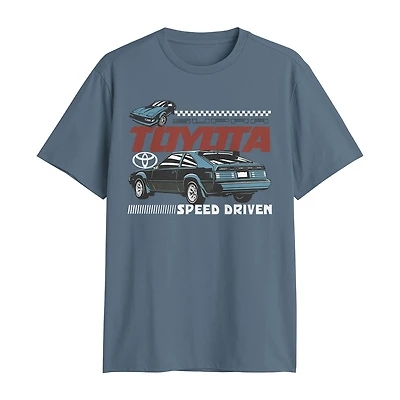 Novelty Toyota \N Mens Crew Neck Short Sleeve Classic Fit Big and Tall Graphic T-Shirt