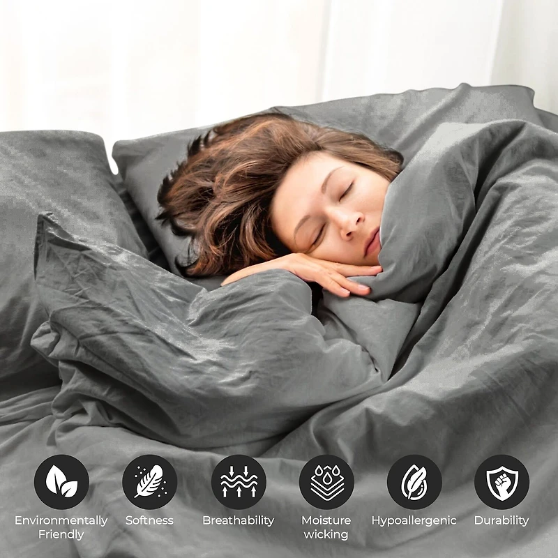 SUPERIOR® Orion Linen Garment Washed Soft Reversible Duvet Cover