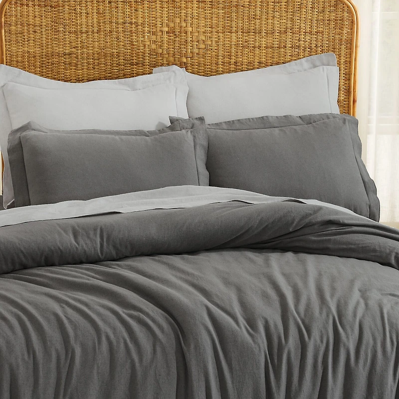 SUPERIOR® Orion Linen Garment Washed Soft Reversible Duvet Cover