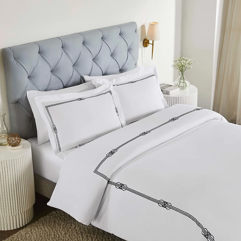 SUPERIOR® Moonlawn Cotton Embroidered Floral Duvet Cover