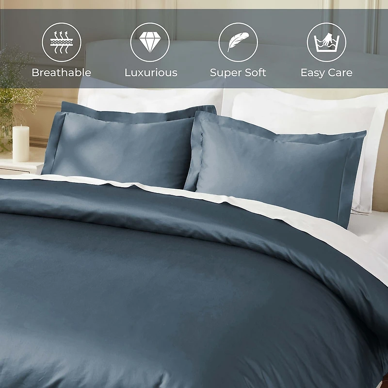SUPERIOR® Egyptian Cotton 850tc Luxury Sateen Reversible Duvet Cover