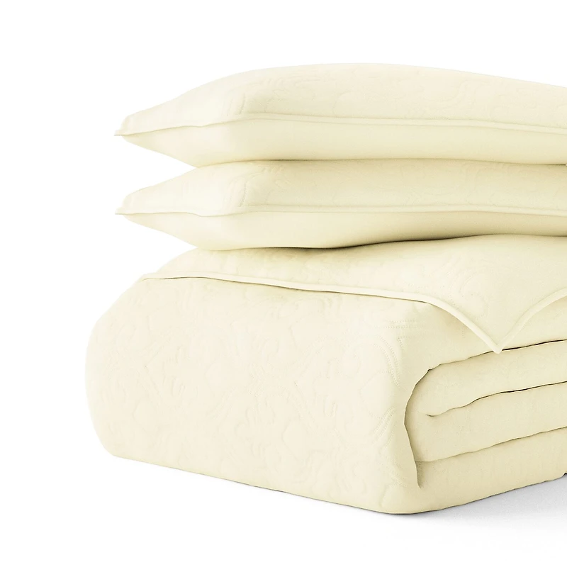 Casual Comfort Damask Stitch Quilt Set