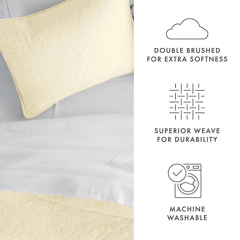 Casual Comfort Damask Stitch Quilt Set