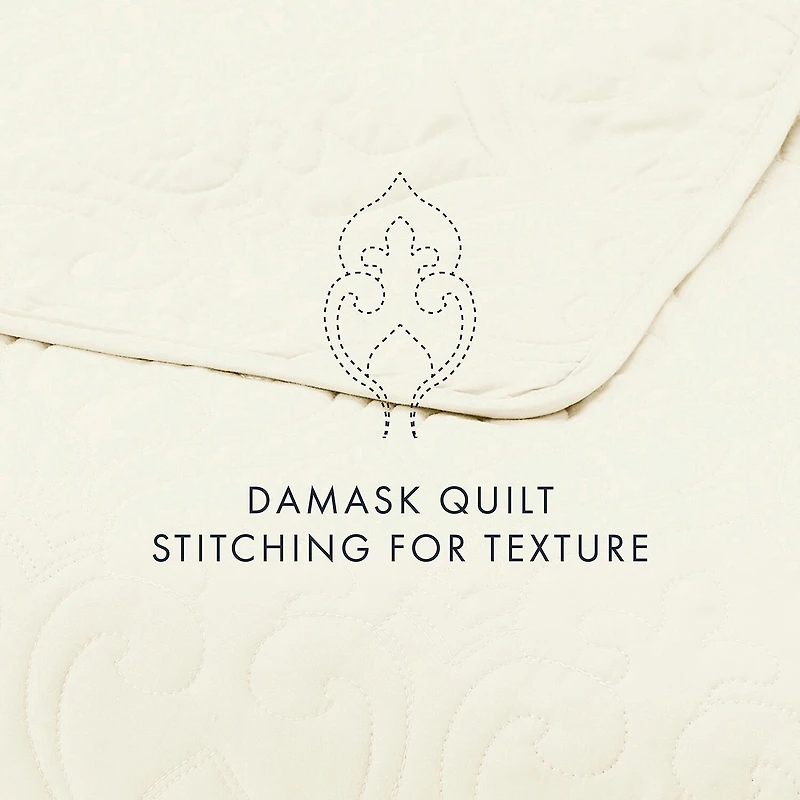 Casual Comfort Damask Stitch Quilt Set