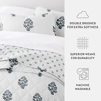 Casual Comfort Pattern Reversible Quilt Set