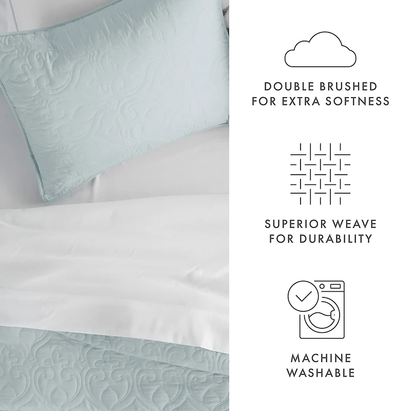 Casual Comfort Damask Stitch Quilt Set