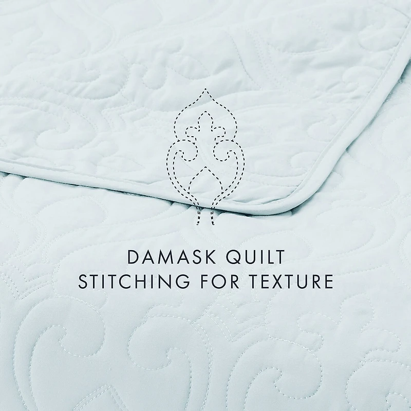Casual Comfort Damask Stitch Quilt Set