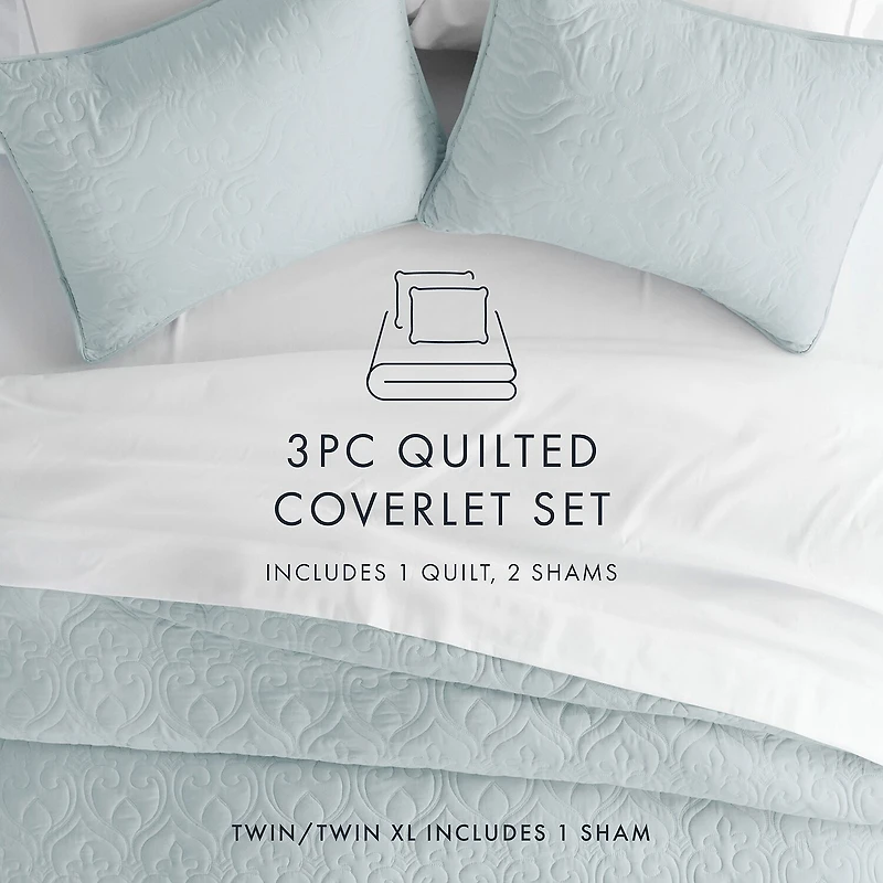 Casual Comfort Damask Stitch Quilt Set