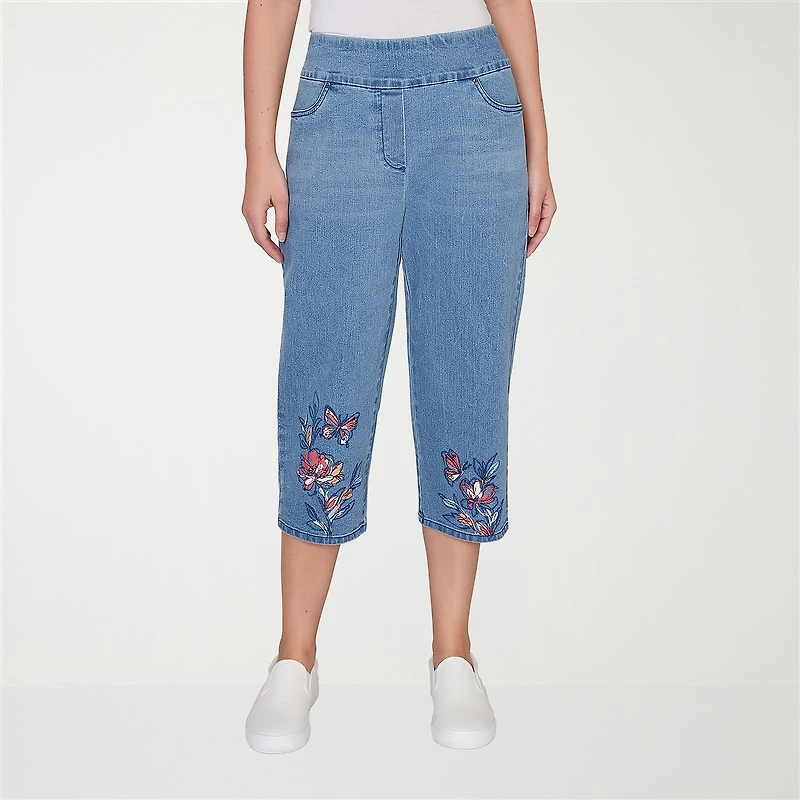 Alfred Dunner Austin Womens Mid Rise Capri Jean