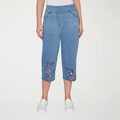 Alfred Dunner Austin Womens Mid Rise Capri Jean