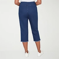 Alfred Dunner Classics Womens Mid Rise Capri Jean