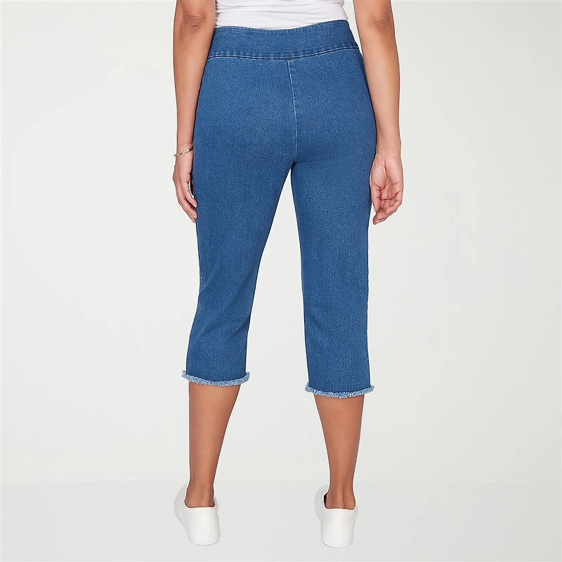 Alfred Dunner Classics Womens Mid Rise Capri Jean