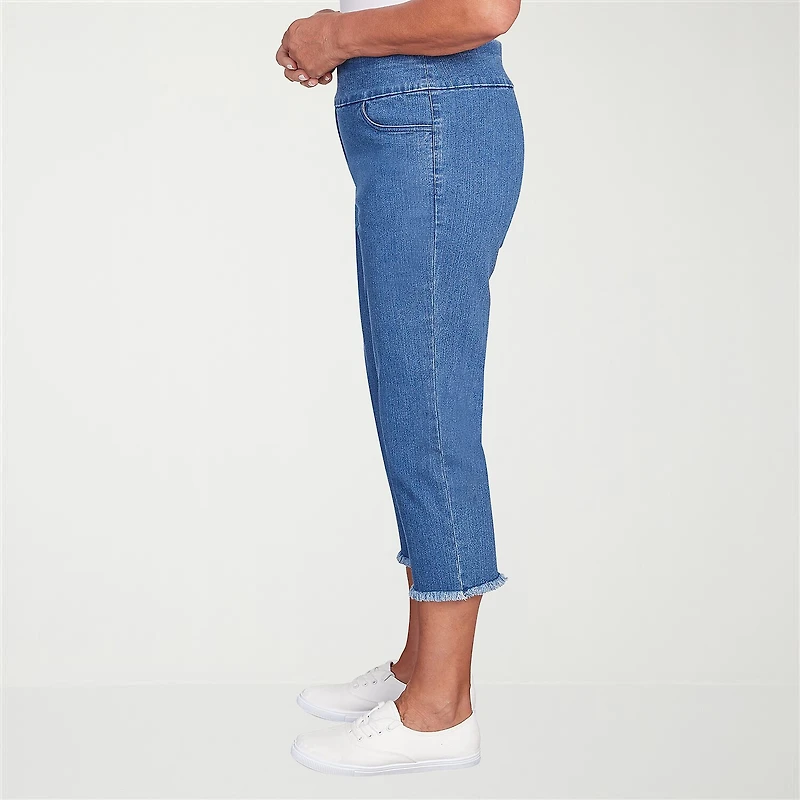 Alfred Dunner Classics Womens Mid Rise Capri Jean