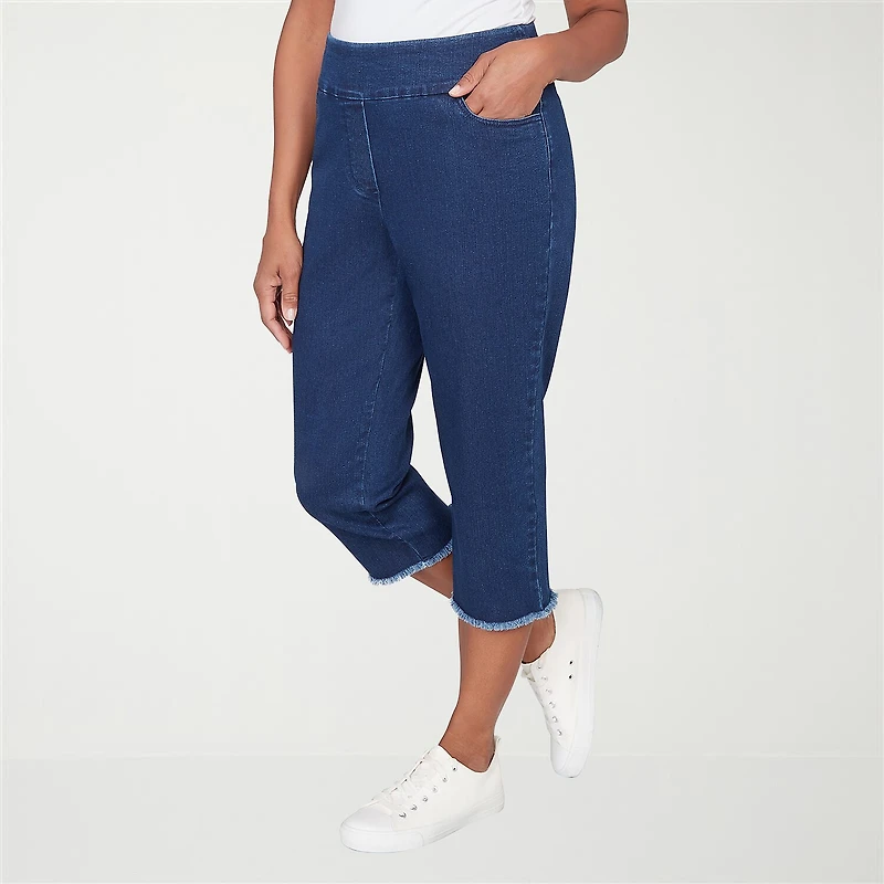 Alfred Dunner Classics Womens Mid Rise Capri Jean