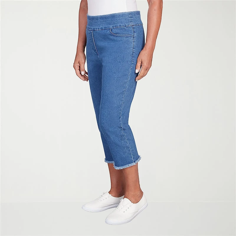 Alfred Dunner Classics Womens Mid Rise Capri Jean
