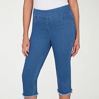 Alfred Dunner Classics Womens Mid Rise Capri Jean