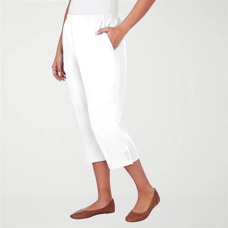 Alfred Dunner Classics Womens Straight Mid Rise Capri Pant