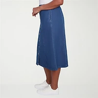 Alfred Dunner Classics Womens High Low Denim Skirt