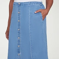 Alfred Dunner Classics Womens High Low Denim Skirt