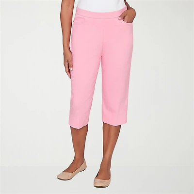 Alfred Dunner Classics Womens Stretch Fabric Straight Mid Rise Capri Pant