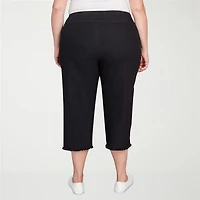 Alfred Dunner Classics Womens Plus Mid Rise Stretch Fabric Capri Jean