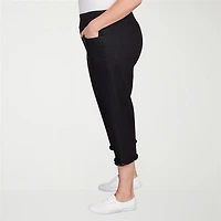 Alfred Dunner Classics Womens Plus Mid Rise Stretch Fabric Capri Jean