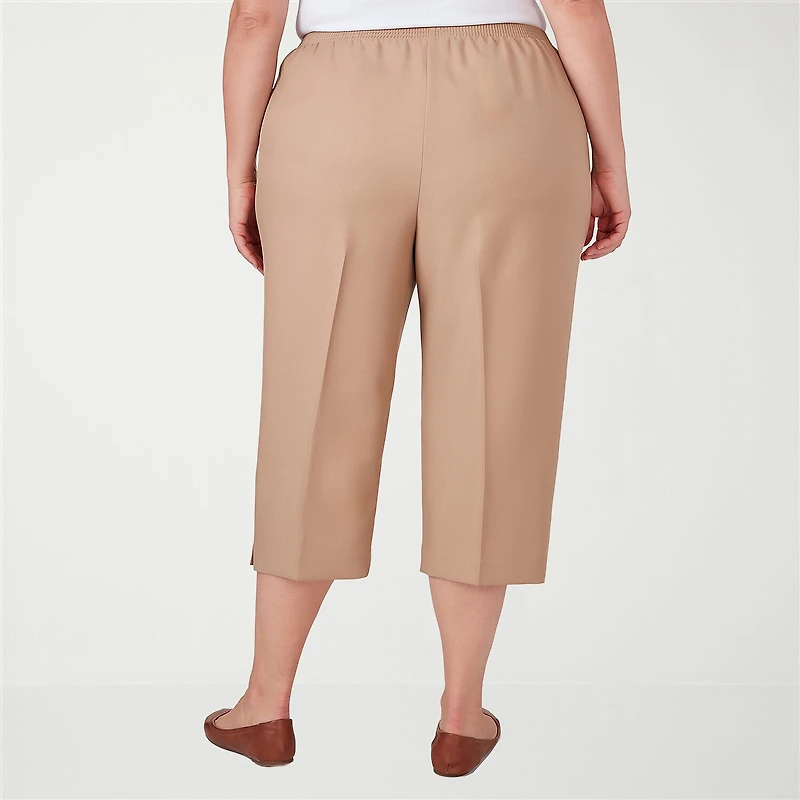 Alfred Dunner Classics Womens Plus Straight Mid Rise Capri Pant