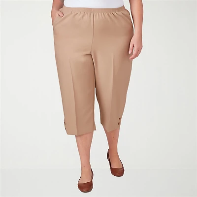 Alfred Dunner Classics Womens Plus Straight Mid Rise Capri Pant