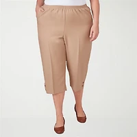 Alfred Dunner Classics Womens Plus Straight Mid Rise Capri Pant