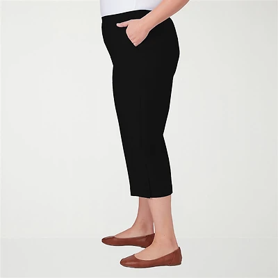Alfred Dunner Classics Womens Plus Straight Mid Rise Capri Pant