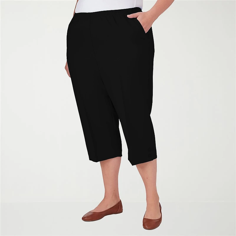 Alfred Dunner Classics Womens Plus Straight Mid Rise Capri Pant