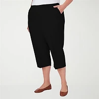 Alfred Dunner Classics Womens Plus Straight Mid Rise Capri Pant