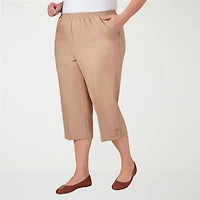 Alfred Dunner Classics Womens Plus Straight Mid Rise Capri Pant