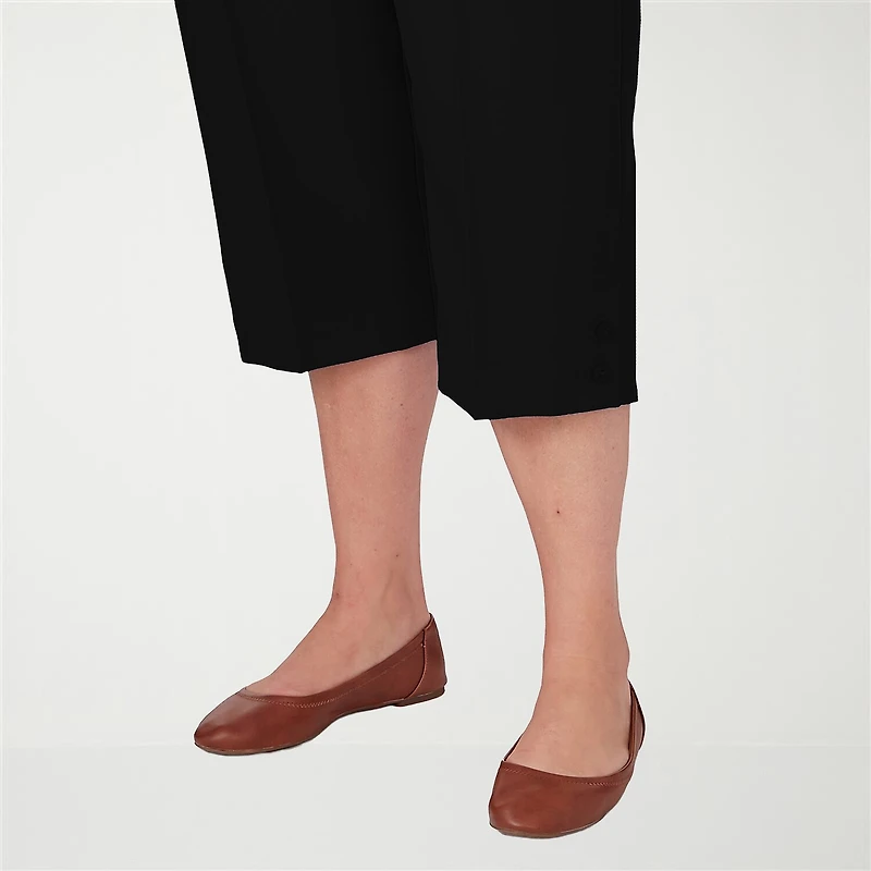Alfred Dunner Classics Womens Plus Straight Mid Rise Capri Pant