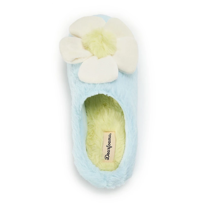 Dearfoams Rosie Furry Icon Womens Memory Foam Clog Slippers