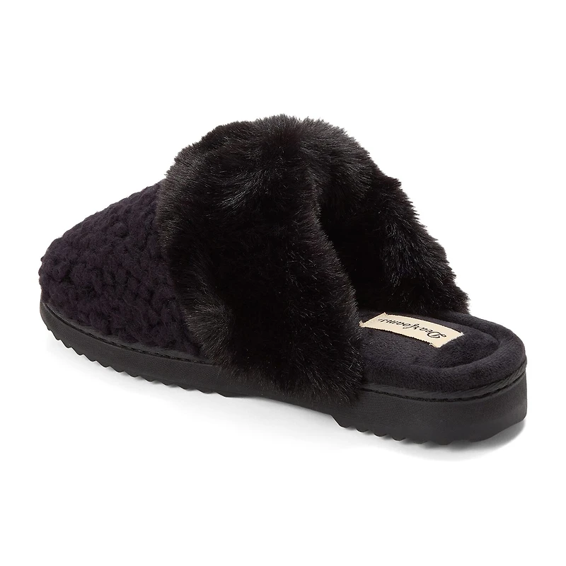 Dearfoams Courtney Knit Scuff Womens Memory Foam Slip-On Slippers